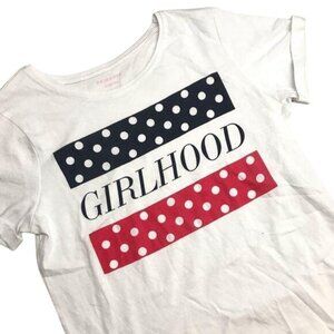 Primark Girlhood T-Shirt 10 Yrs Polka Dot Print White